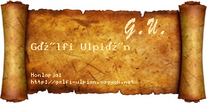 Gálfi Ulpián névjegykártya